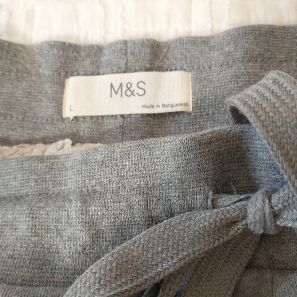 M&S‎ Gray Fleece Lined Jogger Sweatpants, Men's Size Large, Cozy, Warm, Athletic - Picture 4 of 8